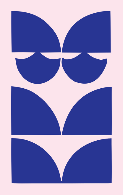 Bold Negative Space Stacked Cat Totem Icon #fce4ec/#283593