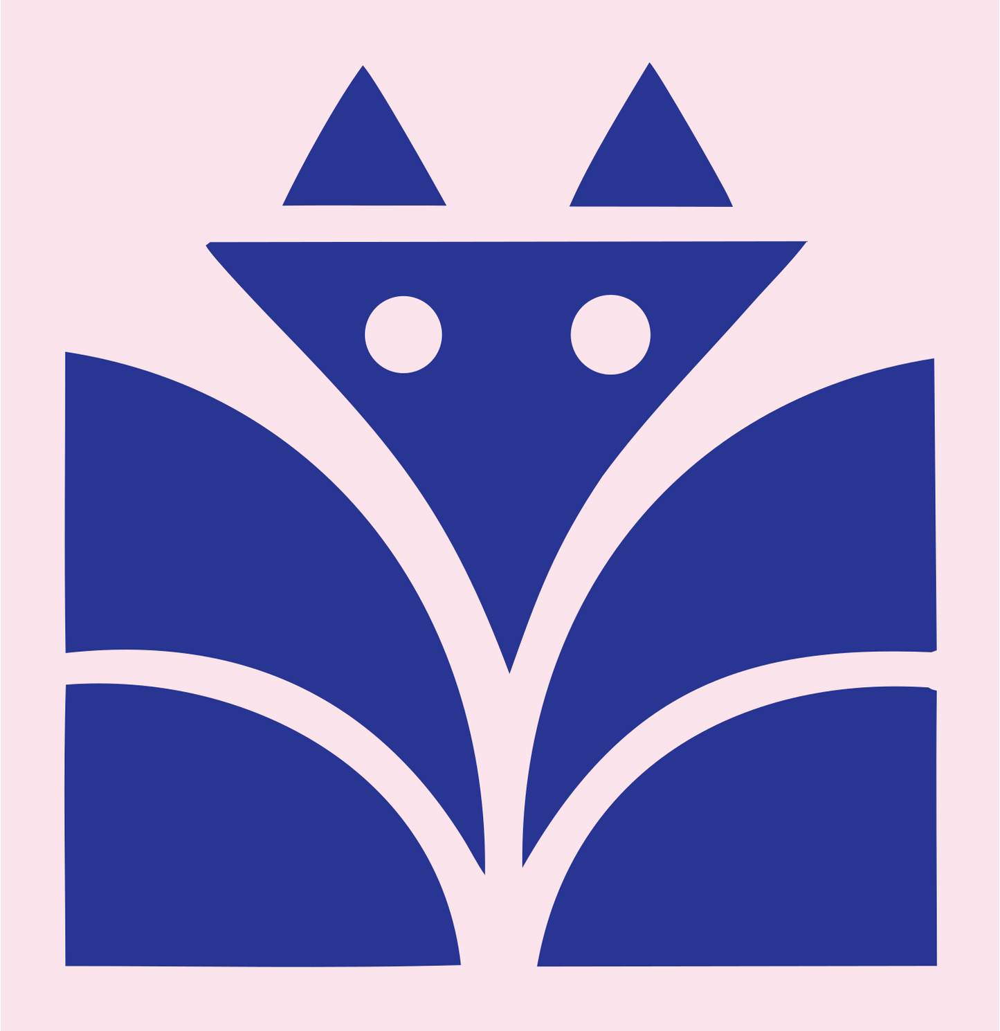 Bold Geometric Cat Logo #fce4ec/#283593