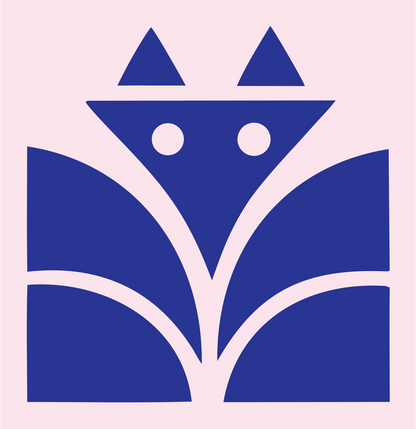 Bold Geometric Cat Logo #fce4ec/#283593