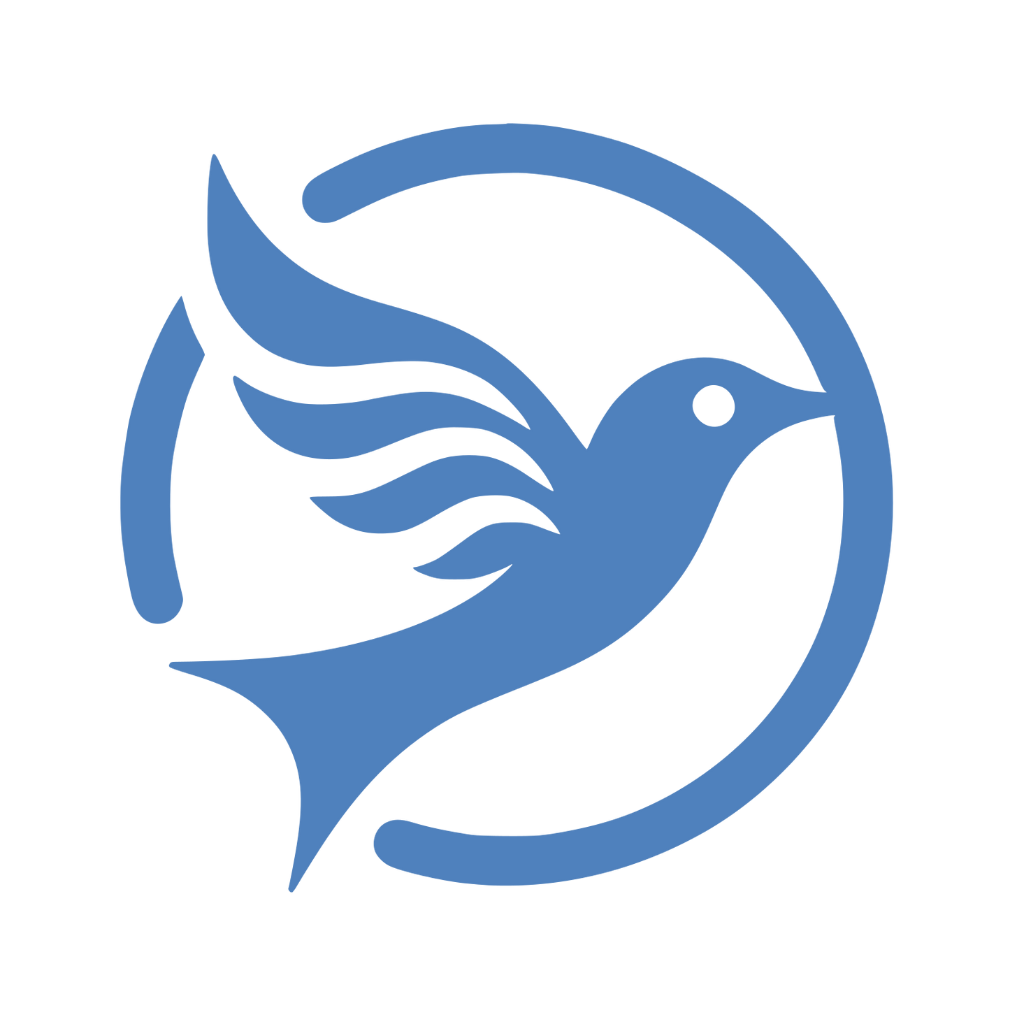 Swooping Bird Circle Logo #4F81BD
