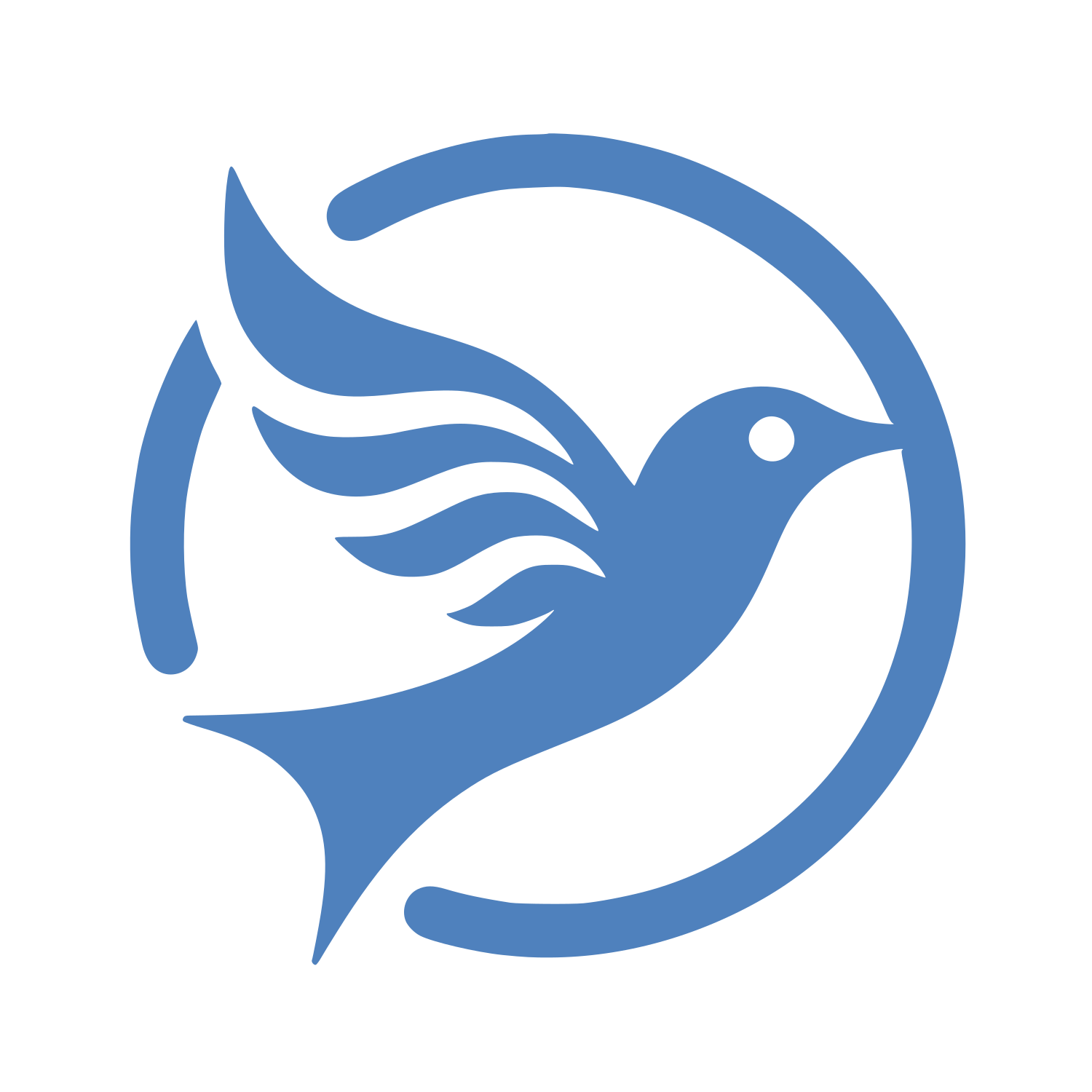 Swooping Bird Circle Logo #4F81BD