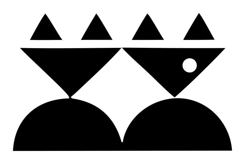 Twin Cats Geometric Crest