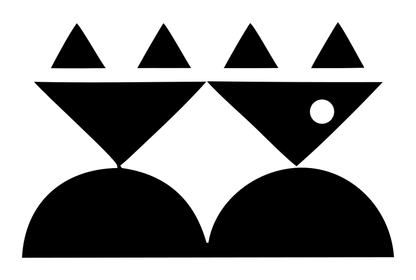 Twin Cats Geometric Crest