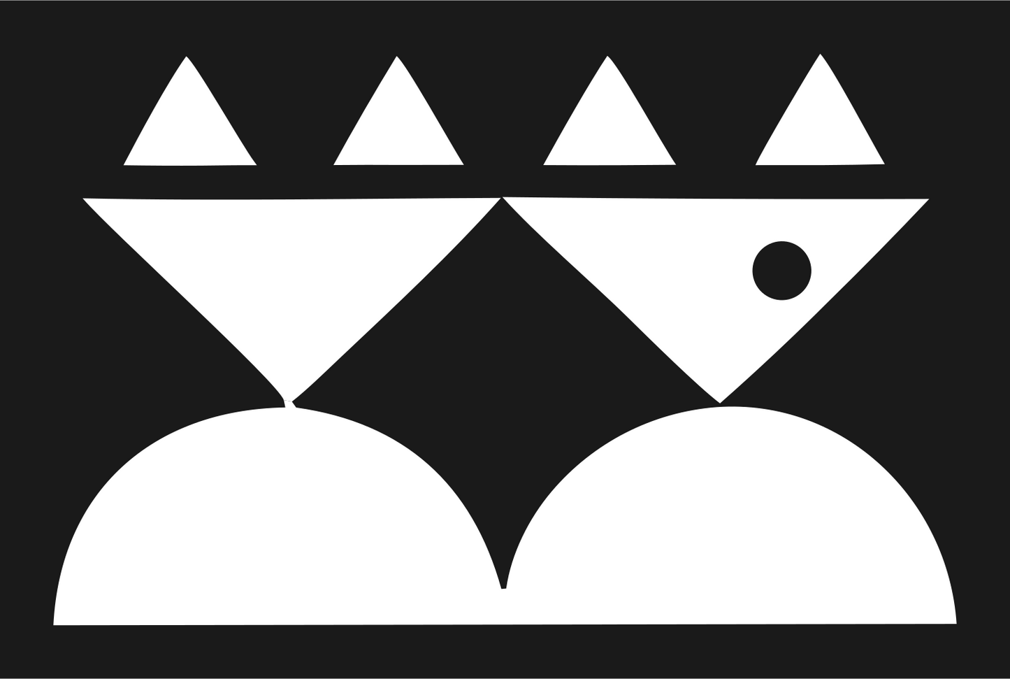 Twin Cats Geometric Crest #1a1a1a/#ffffff