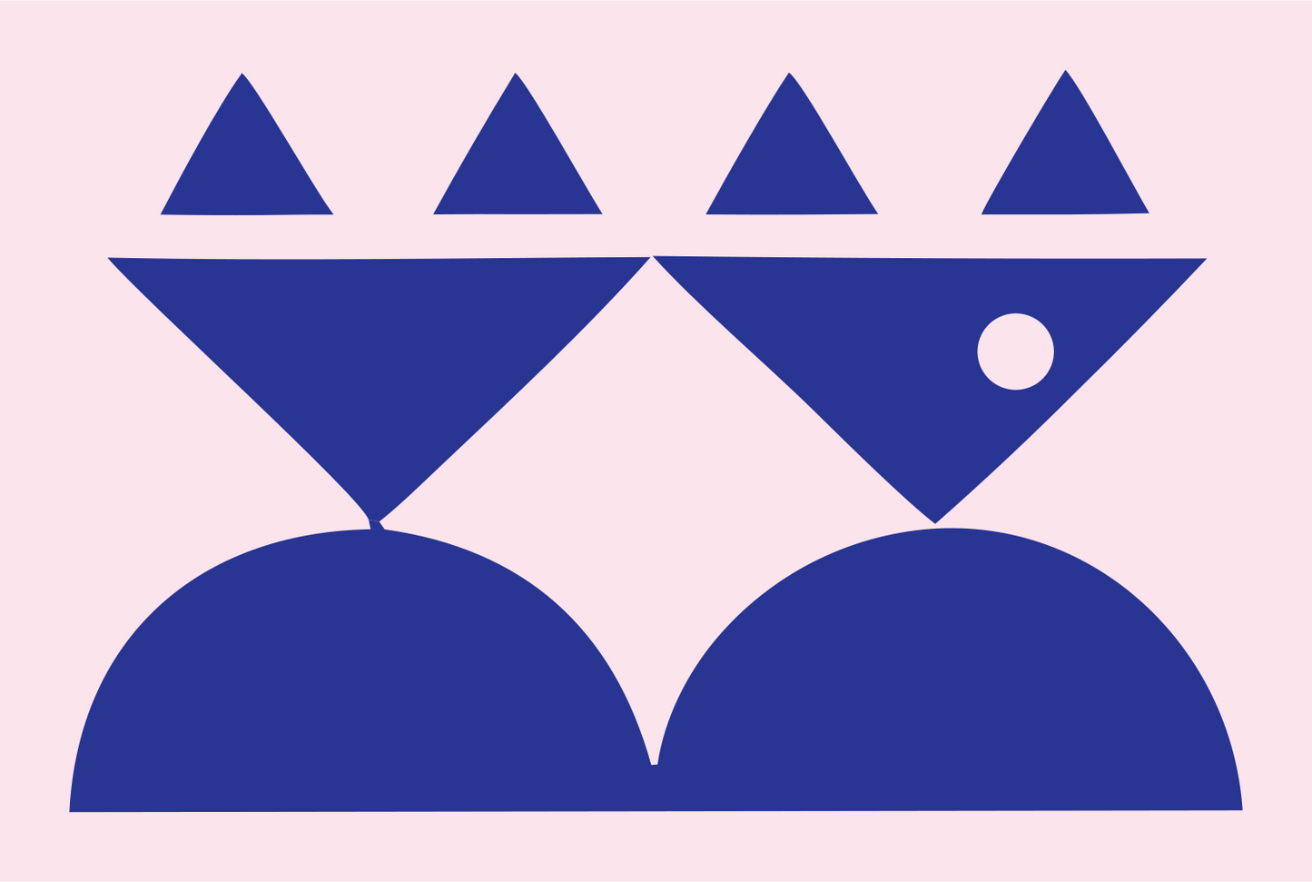 Twin Cats Geometric Crest #fce4ec/#283593