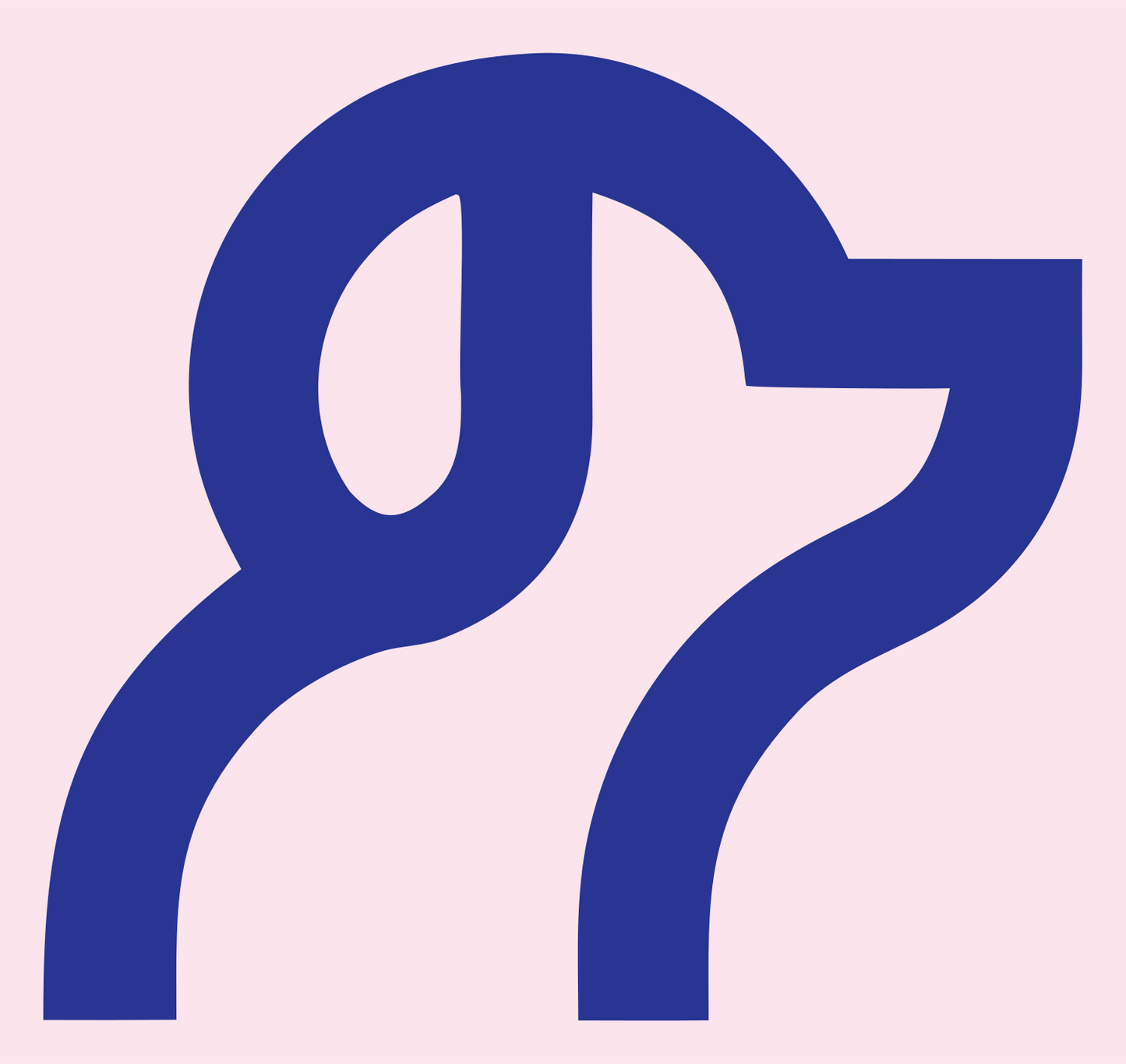 Monoline Abstract Dog Snout Mark #fce4ec/#283593