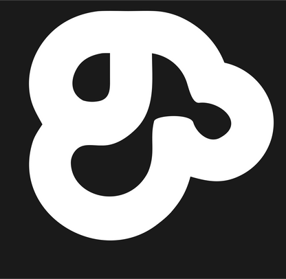 Monoline Curled Dog Letter Mark #1a1a1a/#ffffff