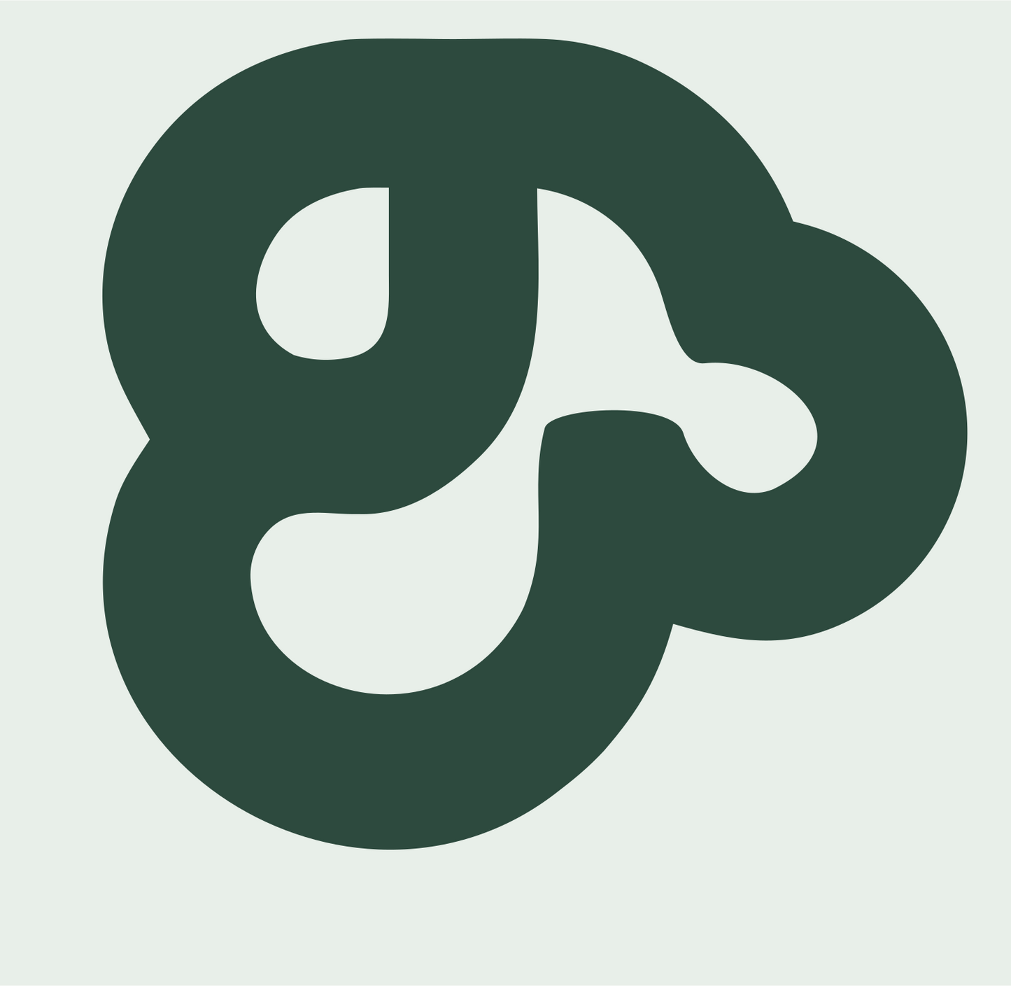 Monoline Curled Dog Letter Mark #e8efe9/#2d4a3e