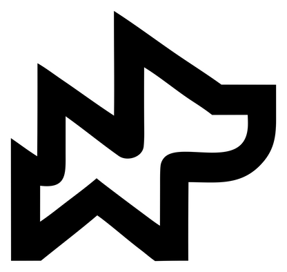 Monoline Angular Wolf Head Profile Mark #ffffff/#000000