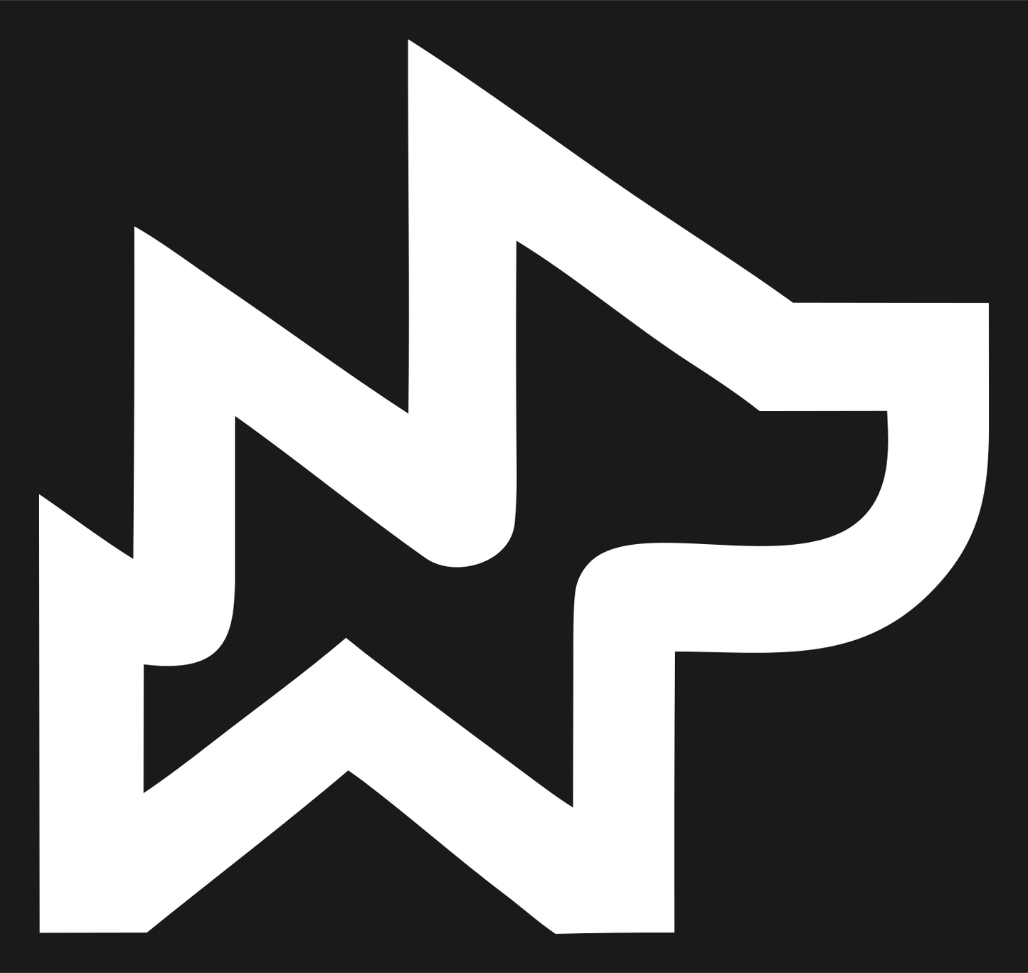 Monoline Angular Wolf Head Profile Mark #1a1a1a/#ffffff