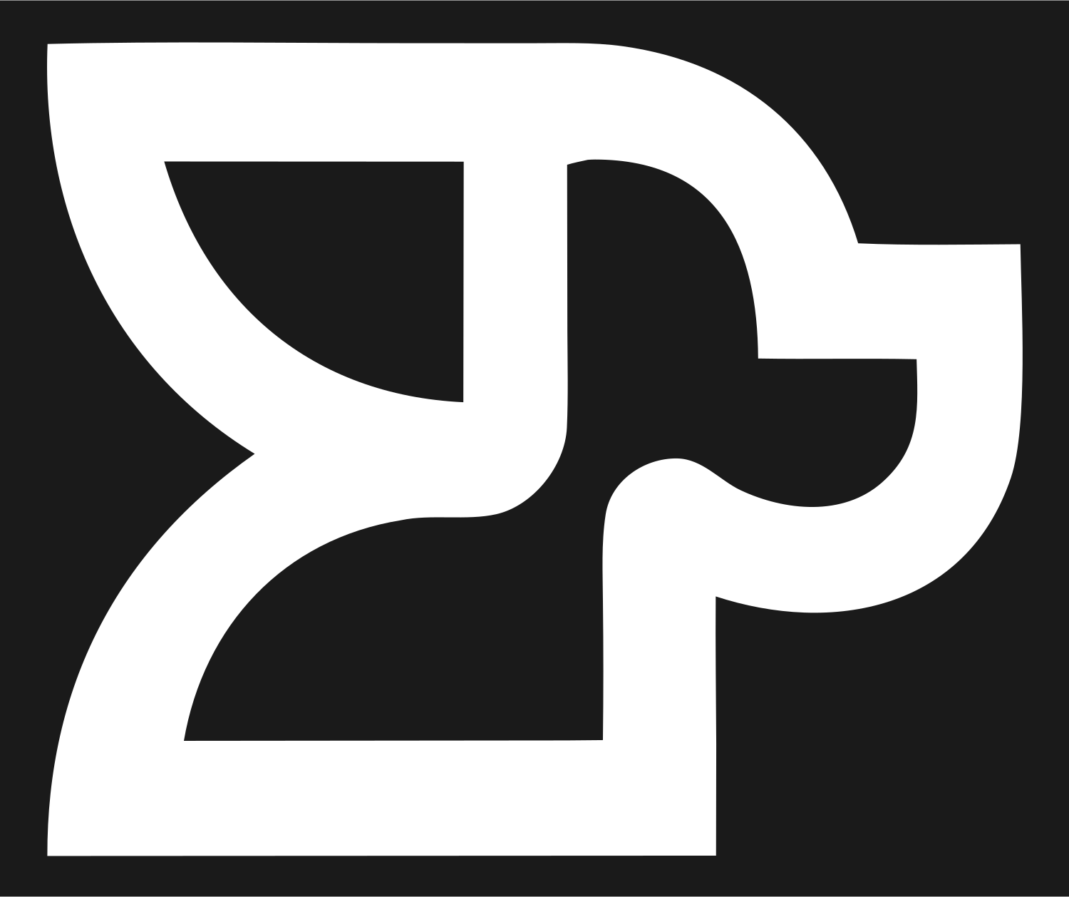 Monoline Curved Dog Head Letter Mark #1a1a1a/#ffffff