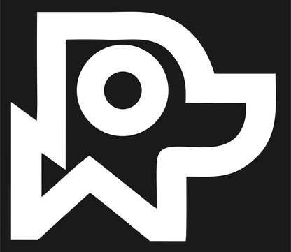 Monoline Angular Dog Head Square Mark #1a1a1a/#ffffff