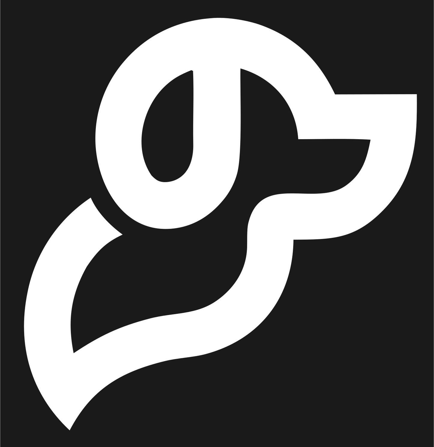 Monoline Continuous Line Dog Head Icon #1a1a1a/#ffffff