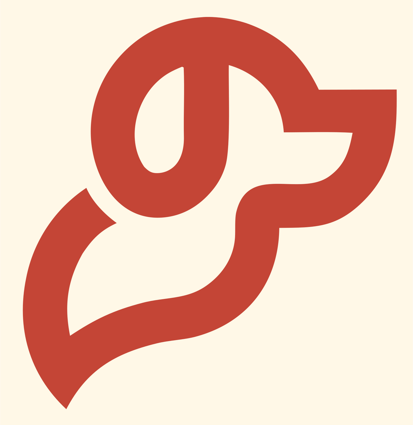 Monoline Continuous Line Dog Head Icon #fff8e7/#c44536