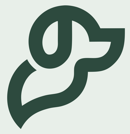 Monoline Continuous Line Dog Head Icon #e8efe9/#2d4a3e