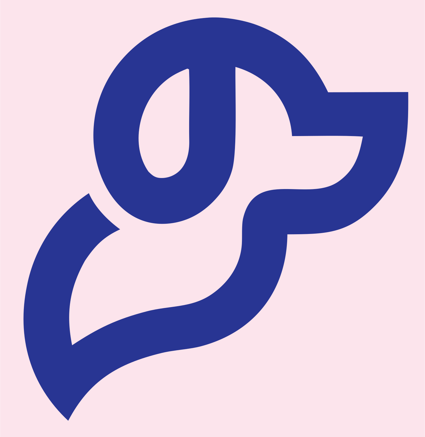 Monoline Continuous Line Dog Head Icon #fce4ec/#283593