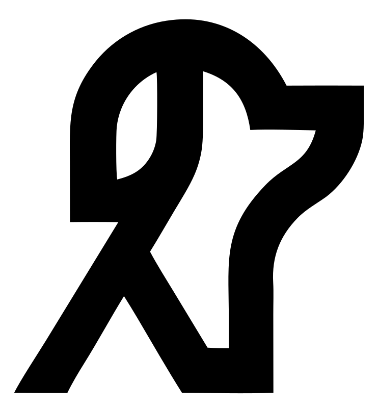 Monoline Number 27 Dog Profile Emblem
