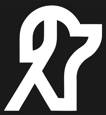 Monoline Number 27 Dog Profile Emblem #1a1a1a/#ffffff