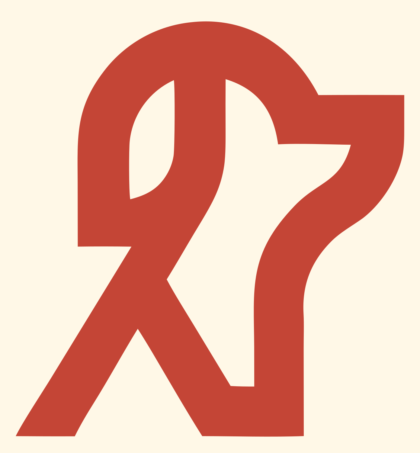 Monoline Number 27 Dog Profile Emblem #fff8e7/#c44536