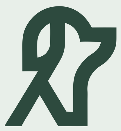 Monoline Number 27 Dog Profile Emblem #e8efe9/#2d4a3e