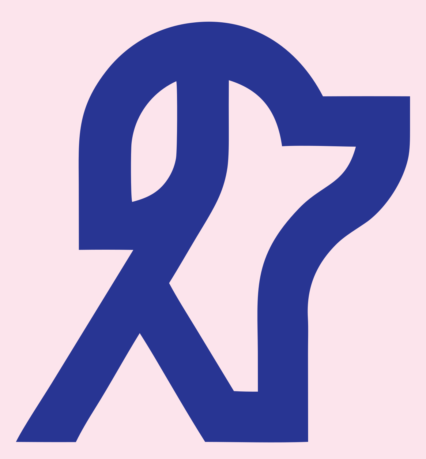 Monoline Number 27 Dog Profile Emblem #fce4ec/#283593