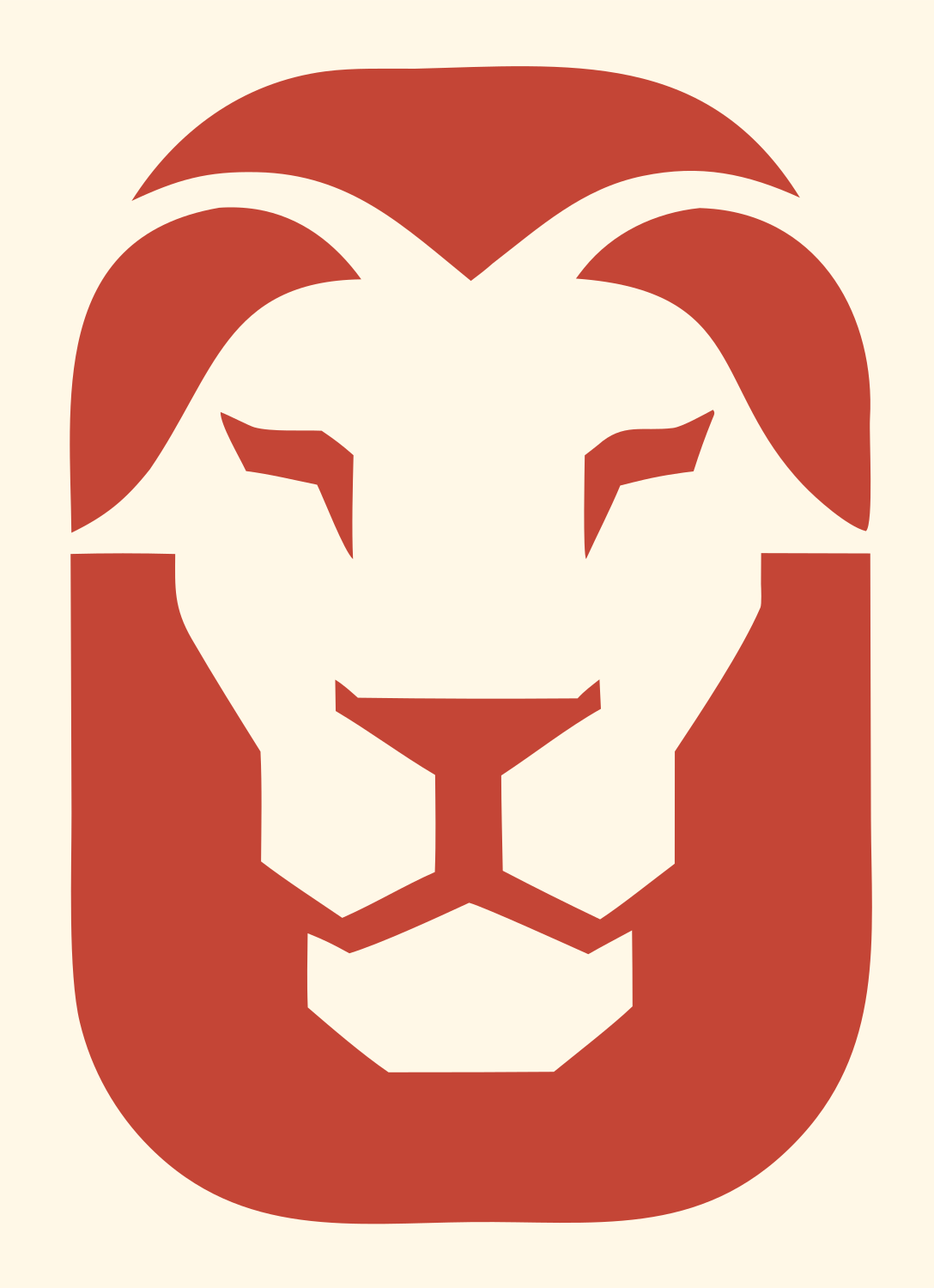 Bold Lion Head Mark #fff8e7/#c44536