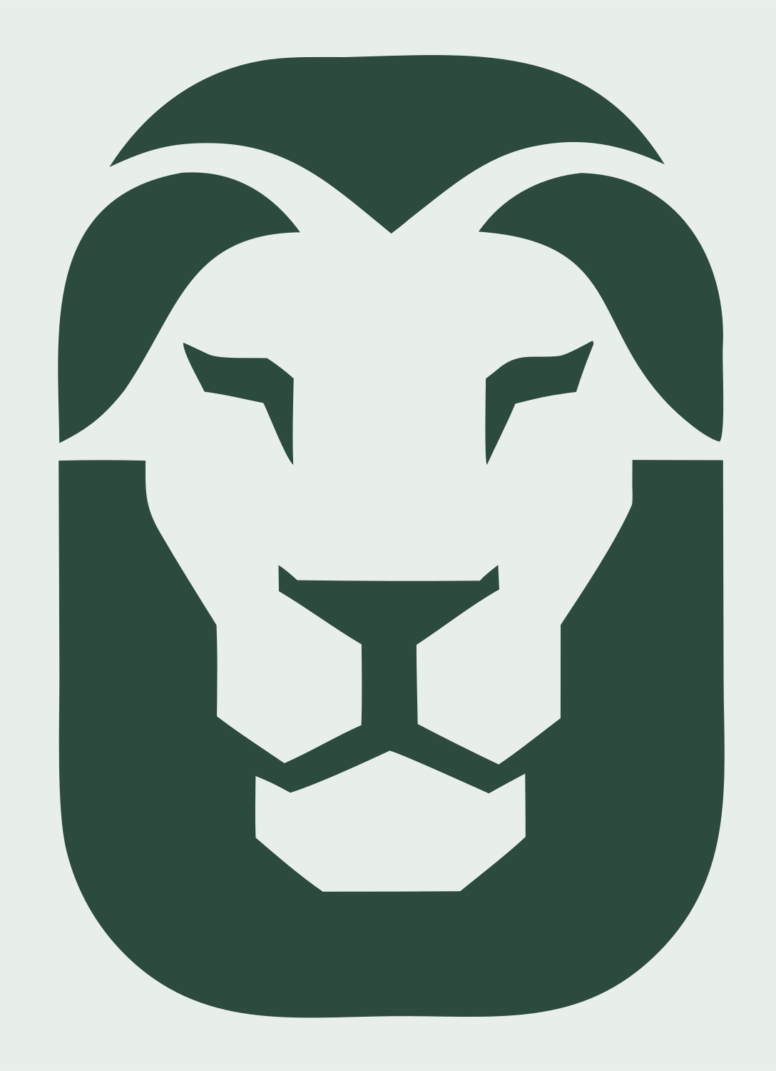 Bold Lion Head Mark #e8efe9/#2d4a3e