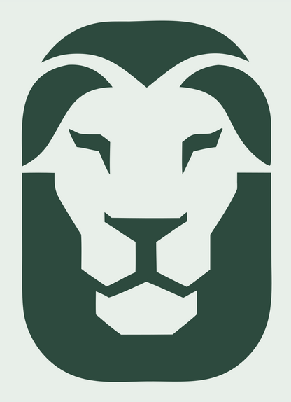 Bold Lion Head Mark #e8efe9/#2d4a3e
