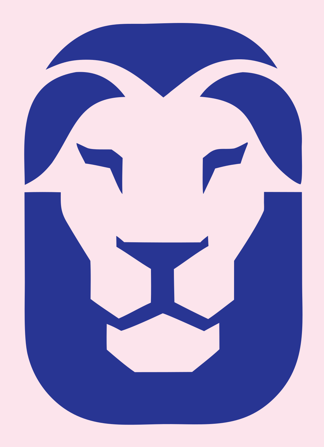 Bold Lion Head Mark #fce4ec/#283593