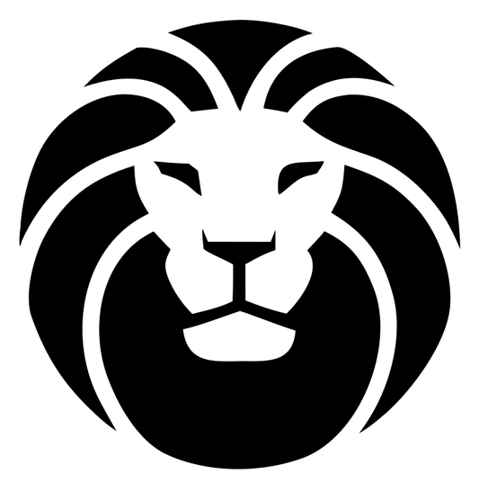 Circular Mane Negative Space Lion Emblem