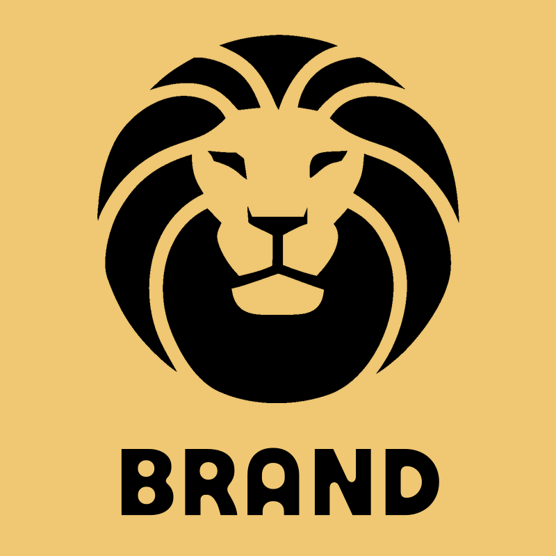 Circular Mane Negative Space Lion Emblem preview