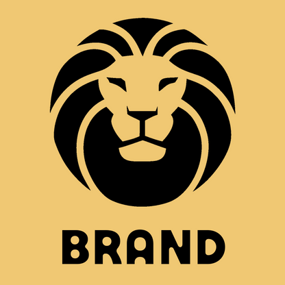 Circular Mane Negative Space Lion Emblem preview