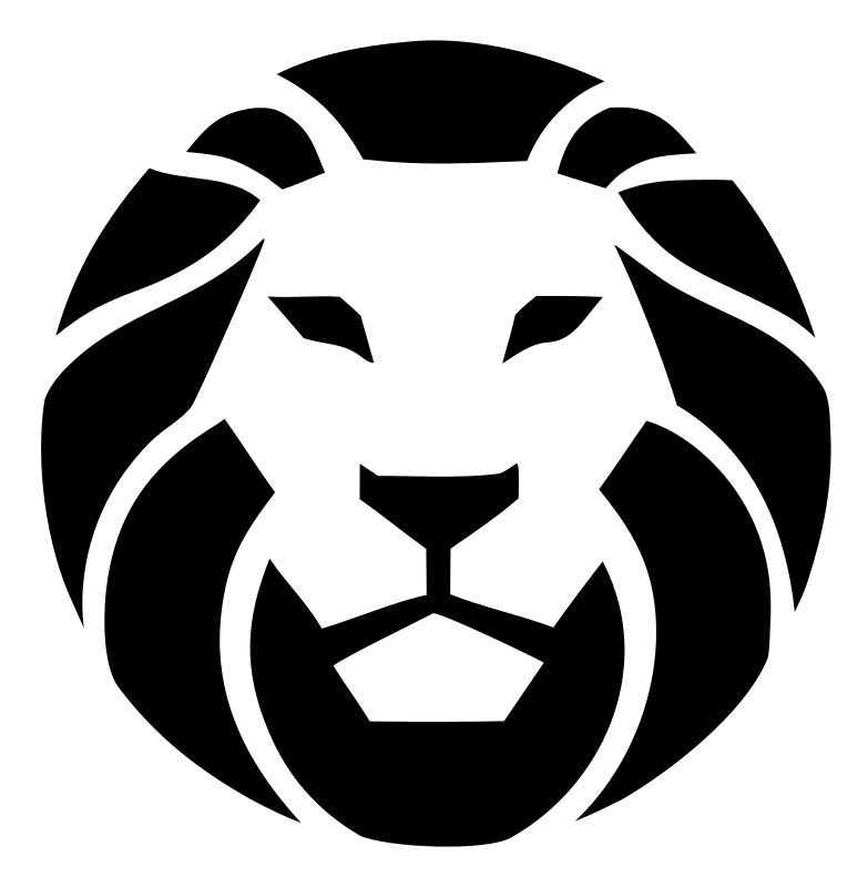 Flat Mane Silhouette Lion Head Crest
