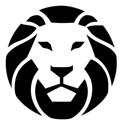 Flat Mane Silhouette Lion Head Crest