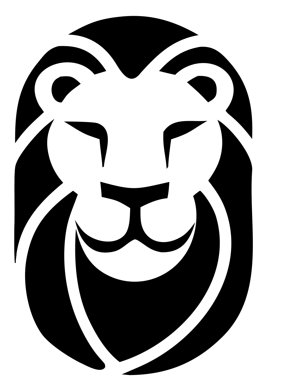 Bold Lion Head Crest #ffffff/#000000
