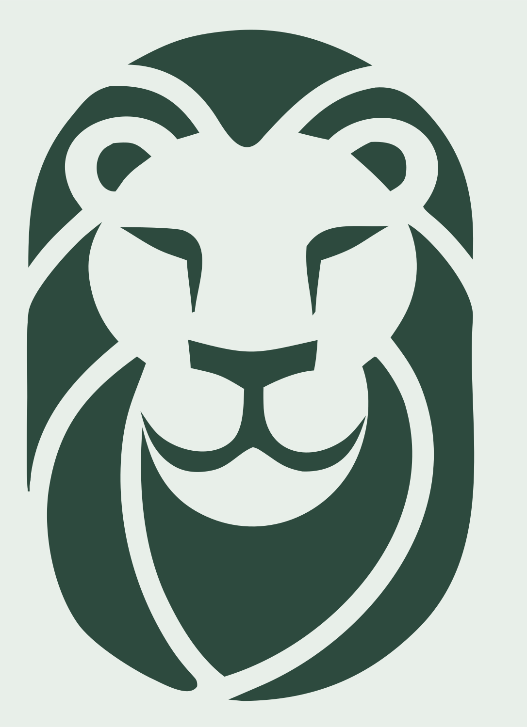 Bold Lion Head Crest #e8efe9/#2d4a3e