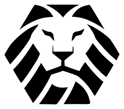 Striped Mane Negative Space Lion Crest