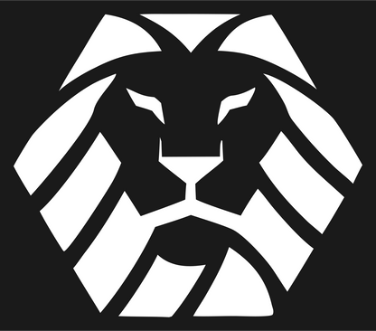 Striped Mane Negative Space Lion Crest #1a1a1a/#ffffff