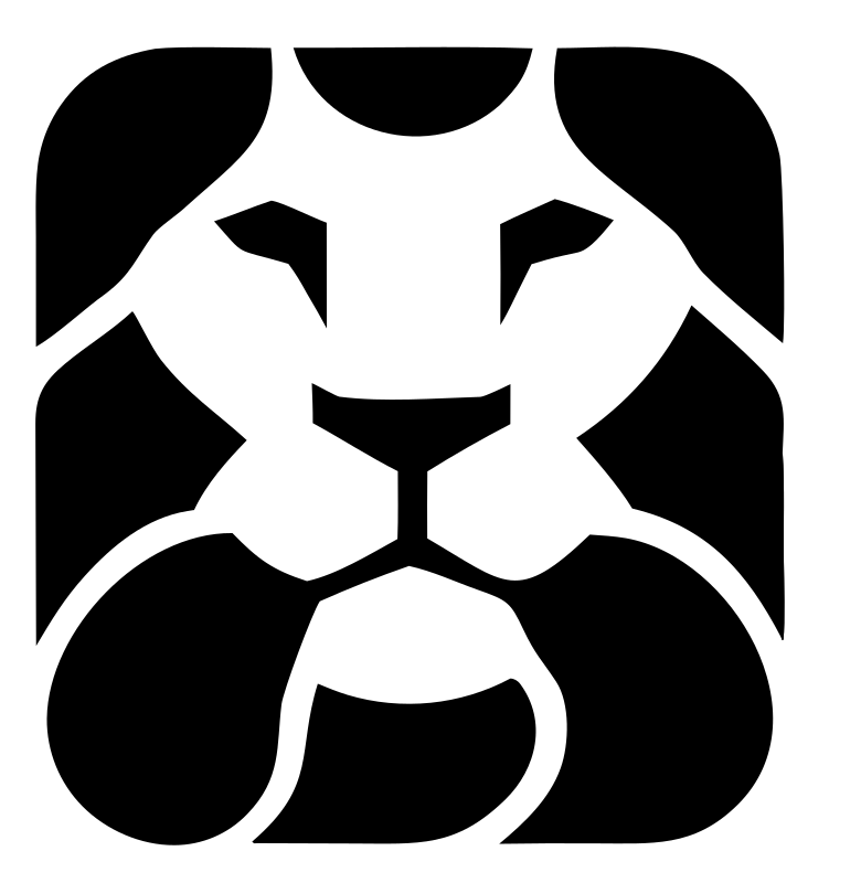 Rounded Square Flat Lion Face Icon