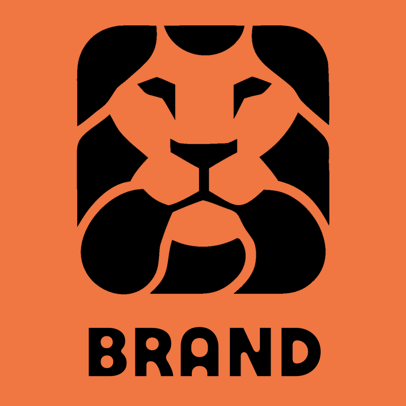 Rounded Square Flat Lion Face Icon preview