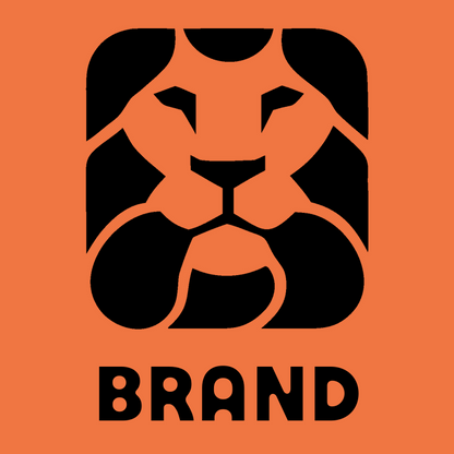 Rounded Square Flat Lion Face Icon preview