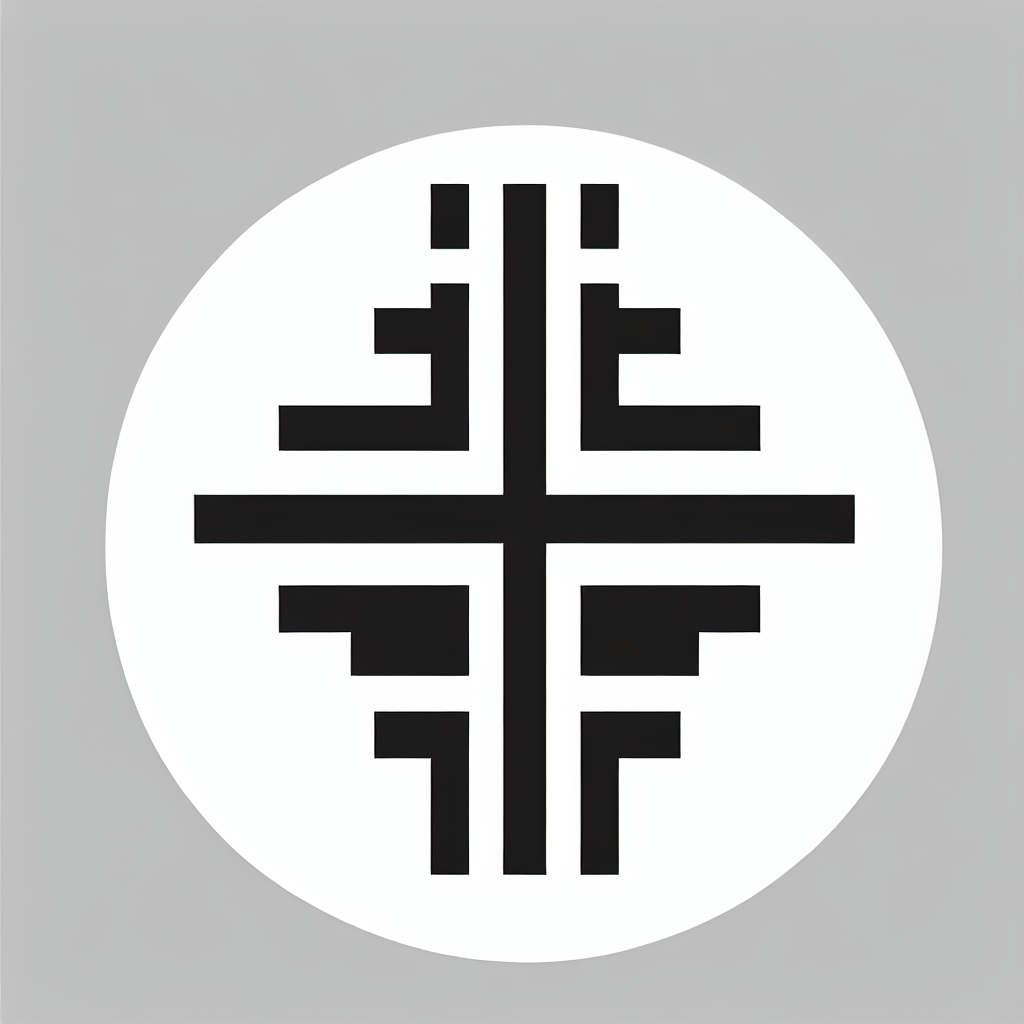 Geometric Cross Badge Icon