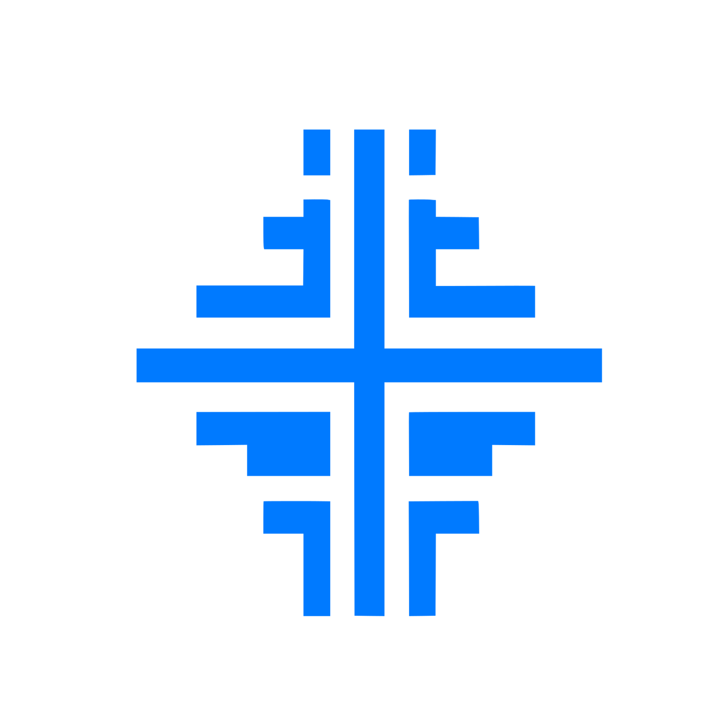Geometric Cross Badge Icon #007AFF