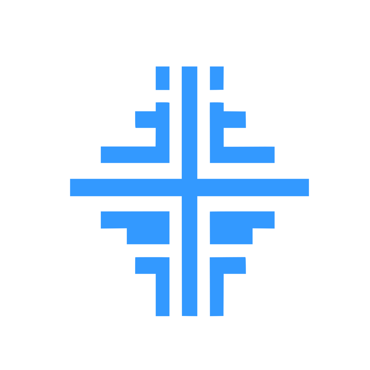 Geometric Cross Badge Icon #3399FF