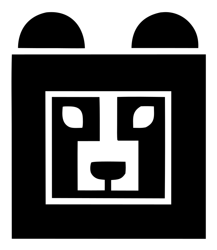 Brutalist Square Bear Face Mark