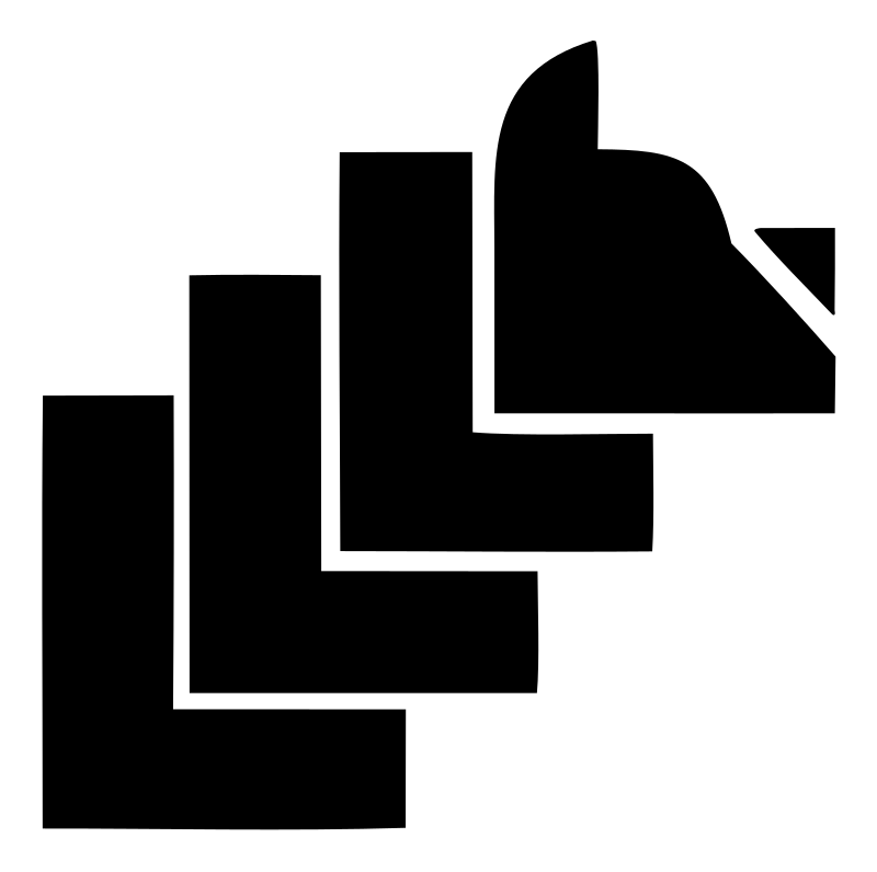 Brutalist Stacked Bear Silhouette Mark