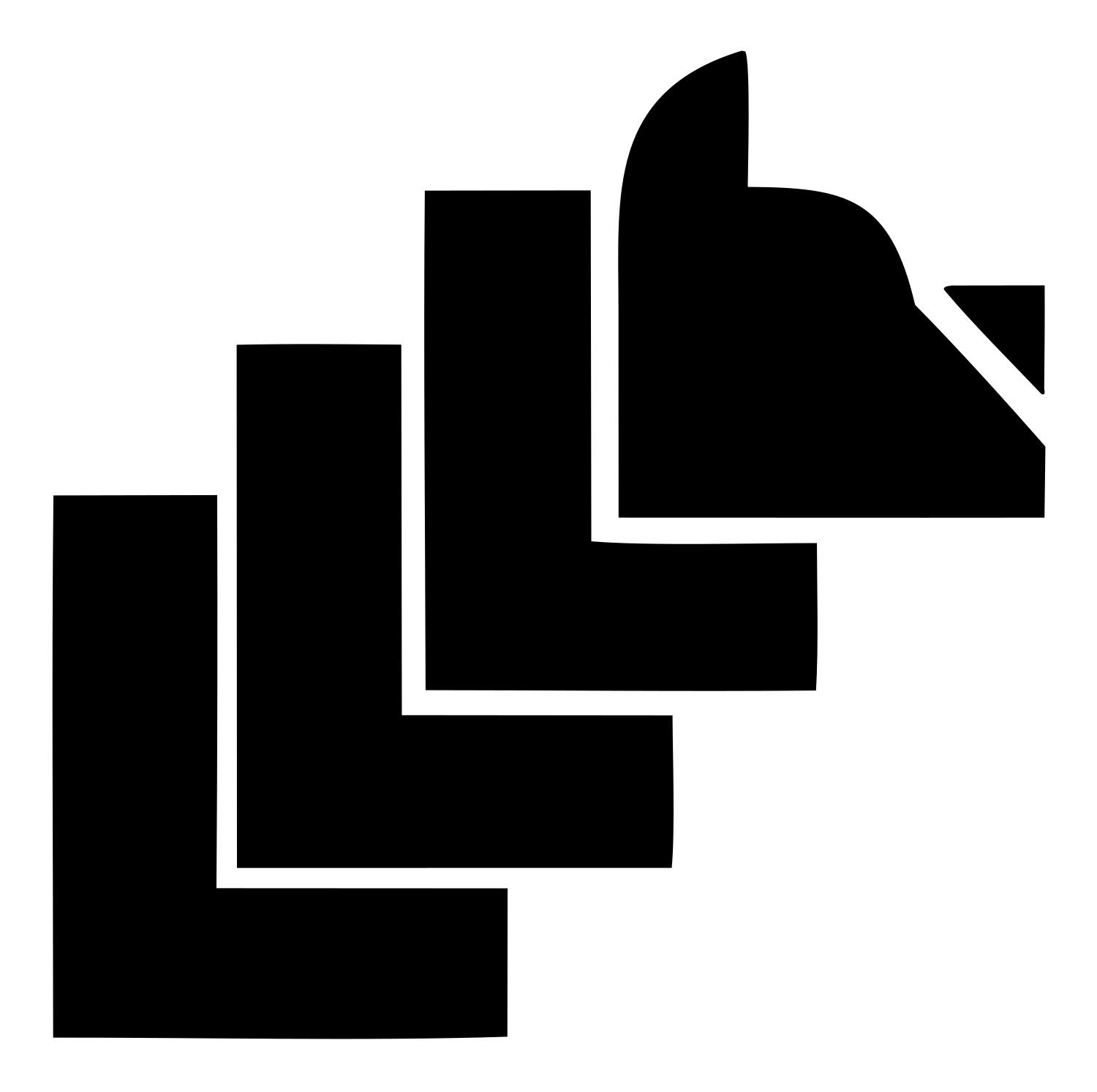Brutalist Stacked Bear Silhouette Mark #ffffff/#000000