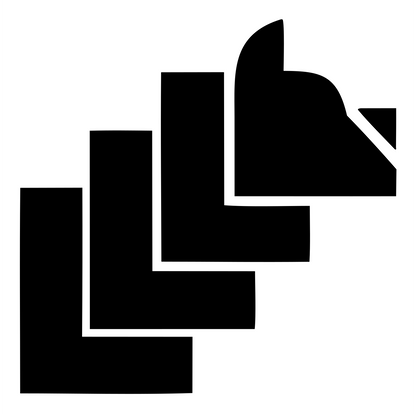 Brutalist Stacked Bear Silhouette Mark #ffffff/#000000
