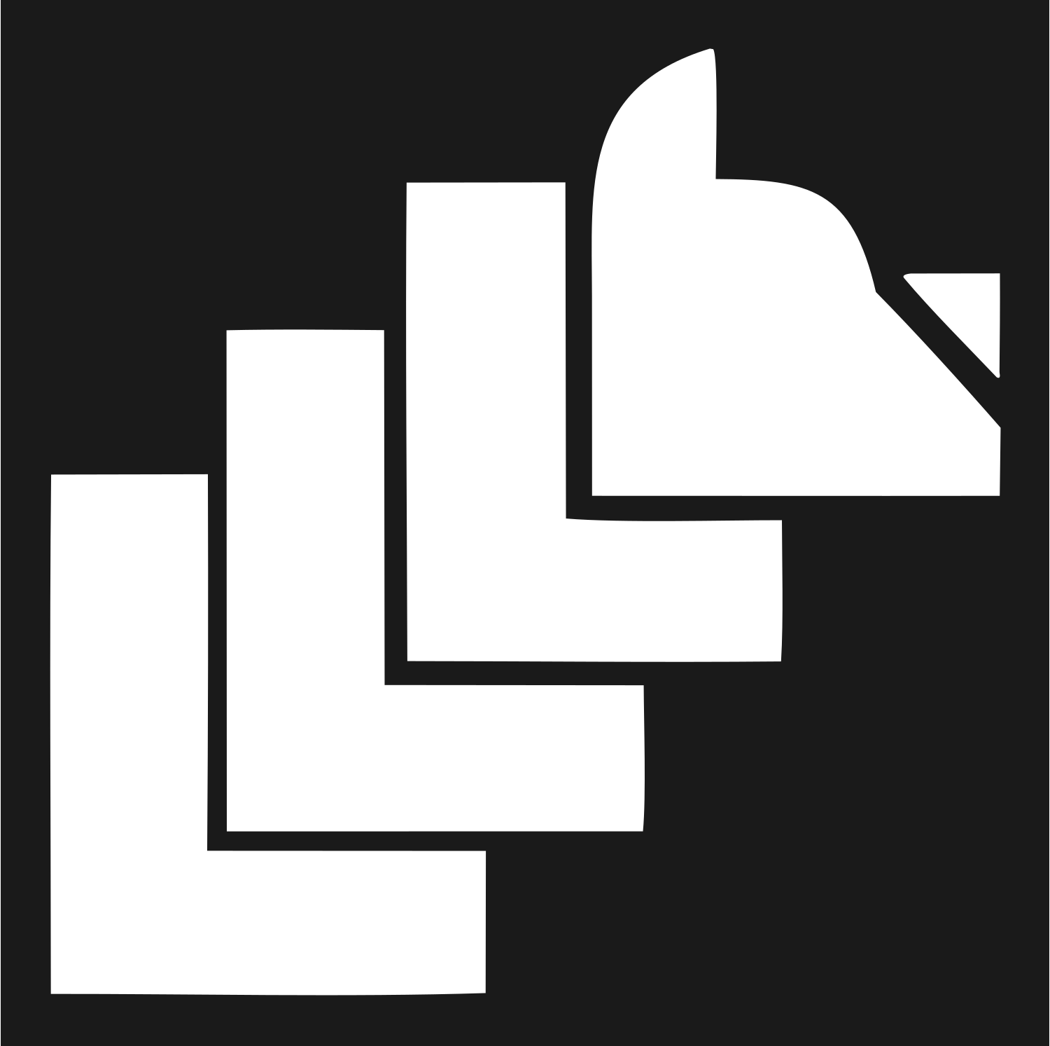 Brutalist Stacked Bear Silhouette Mark #1a1a1a/#ffffff