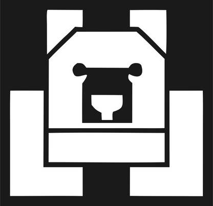 Brutalist Block Bear Front-Facing Mark #1a1a1a/#ffffff